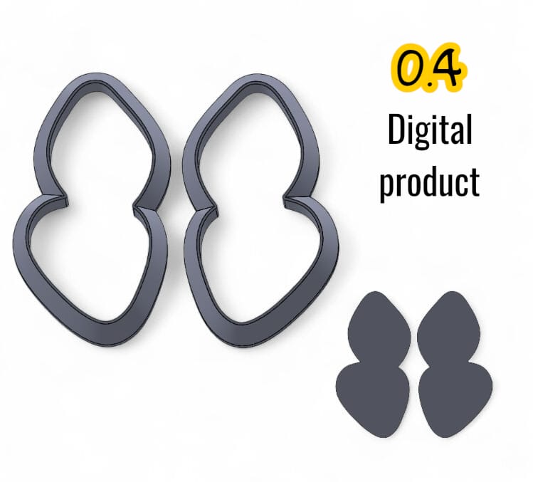 3D Cutter – Double Organic Shape (STL File)