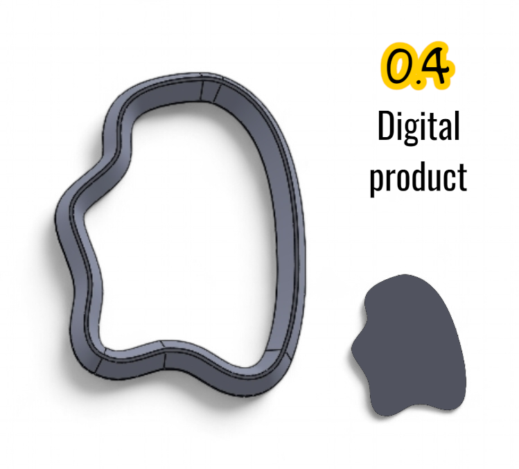 Abstract Earring Shape for Polymer Clay – Digital 3D Print File